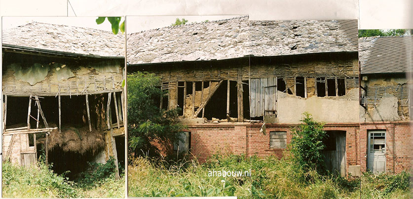 Ruine oude staat Franse boerderij schuur.  Renovatie